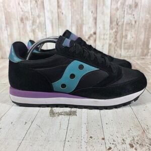 Saucony Jazz 81 Mens Black Teal Purple Suede Mesh Sneakers S70539-22 Size 9.5